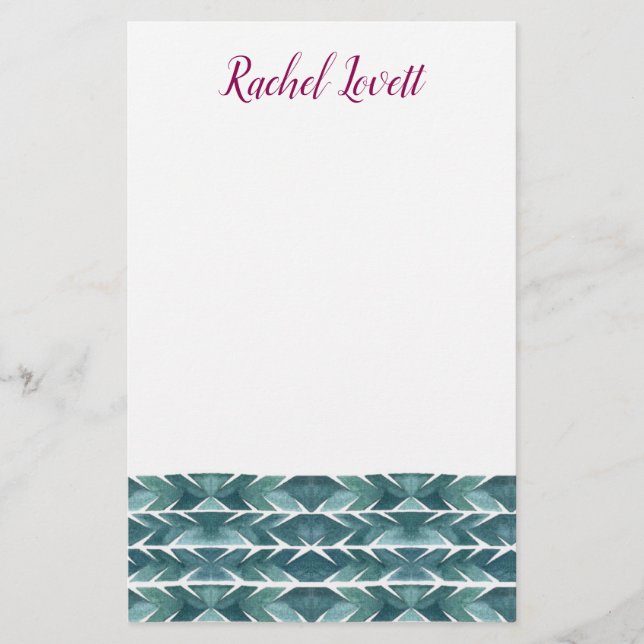 Papelería Estacionería de textura de cactus verde (Anverso)