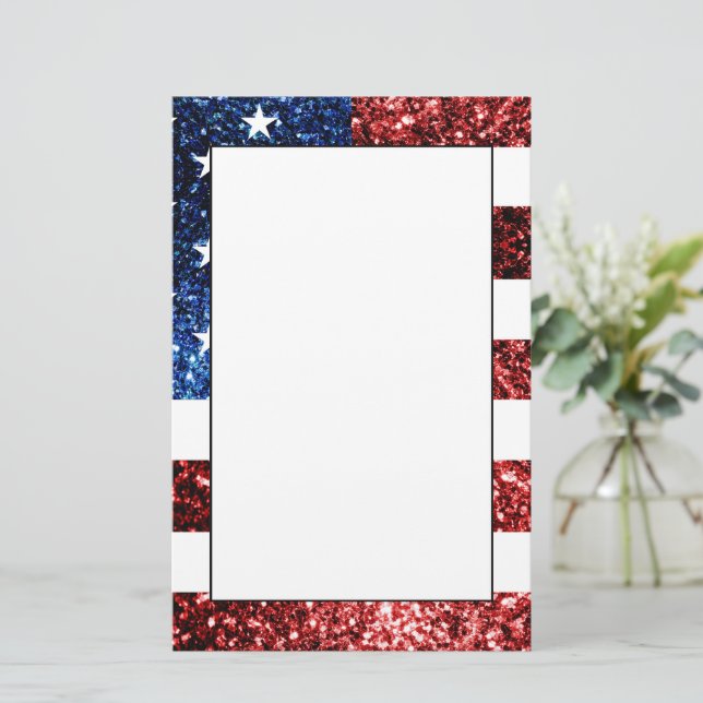 Papelería Estados Unidos bandera azul rojo brillante purpuri (Anverso de pie)