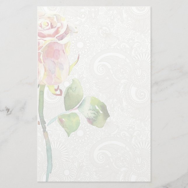 Papelería Estampado de flores adornado con la acuarela (Anverso)