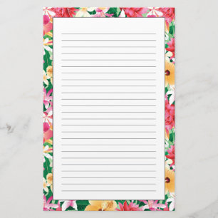 Papelería Estampado de flores tropical del hibisco