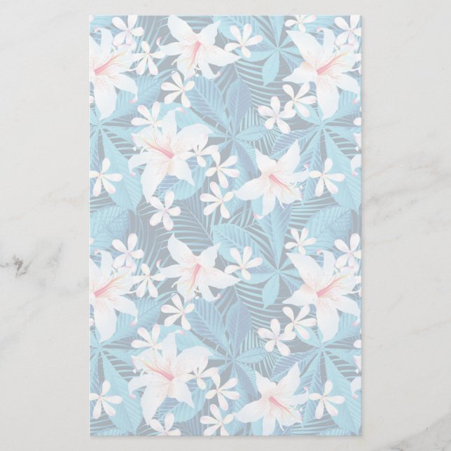 Papelería Estampado de flores tropical del hibisco (Anverso)