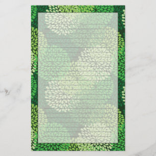Papelería Estampado de flores verde