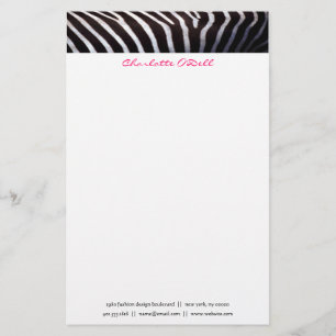 Papelería estampado de zebra; monograma