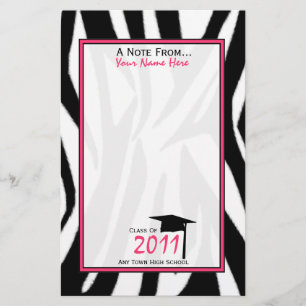 Papelería Estampado de zebra y efectos de escritorio rosados
