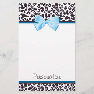 Papelería Estampado leopardo de moda y Blue Ribbon con