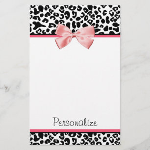 Papelería Estampado leopardo de moda y cinta rosada con