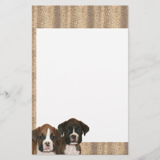 Papelería Estampado leopardo del perrito del boxeador