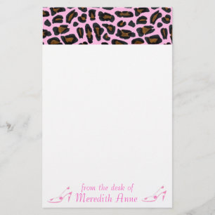 Papelería Estampado leopardo del rosa del amante del zapato