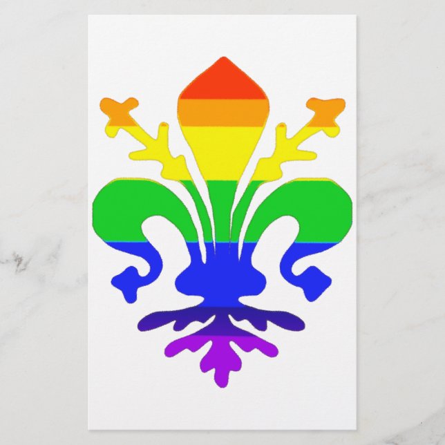 Papelería Estilizada flor arcoiris de Lis (Anverso)