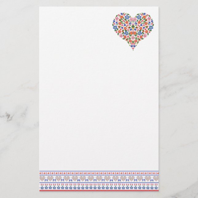 Papelería Estilo de arte folclórico Borde y estilo cardíaco (Anverso)