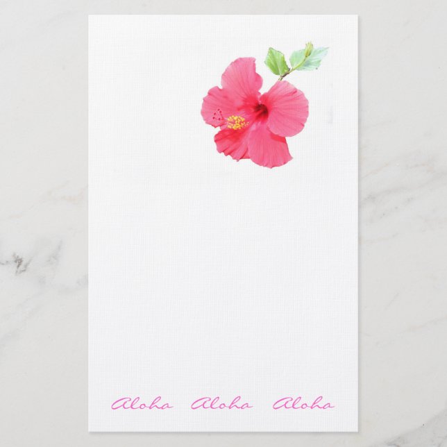 Papelería Estilo hawaiano Hibiscus Stationery Personalizar (Anverso)