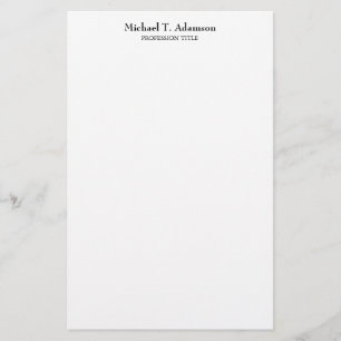 Papelería Estilo Retro Elegante Plano Simple Blanco