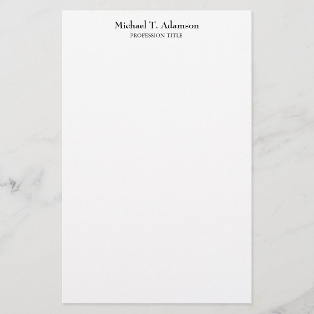 Papelería Estilo Retro Elegante Plano Simple Blanco (Anverso)
