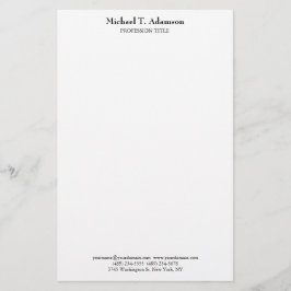 Papelería Estilo Retro Elegante Plano Simple Blanco