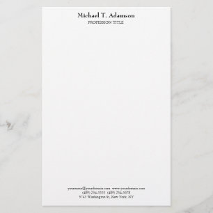 Papelería Estilo Retro Elegante Plano Simple Blanco