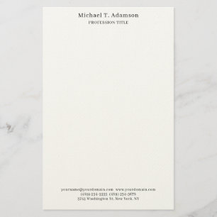 Papelería Estilo Retro Elegante Plano Simple Blanco
