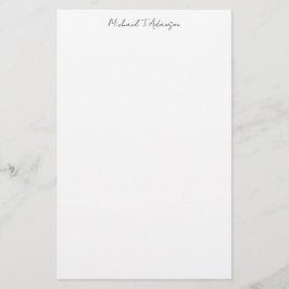 Papelería Estilo Retro Elegante Sencillo Blanco Caligrafía