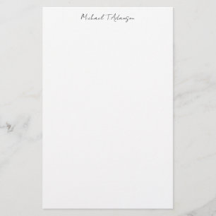 Papelería Estilo Retro Elegante Sencillo Blanco Caligrafía