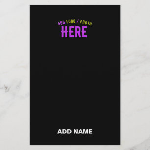 PAPELERÍA ESTILOSO MODERNO PERSONALIZABLE NEGRO VERIFICADO D