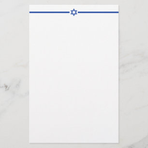 Papelería Estrella de David Blue 5.5 por media letra de 8.5