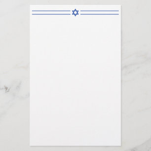 Papelería Estrella de David Israel blanco azul 5,5 x 8,5 "