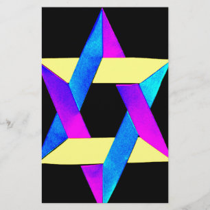 Papelería Estrella de David Multicolor Divertida