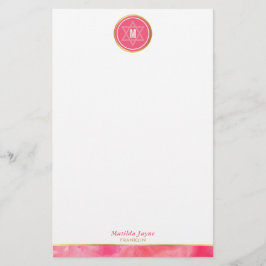 Papelería Estrella judía MONOGRAMMA negrita bloque coral ros