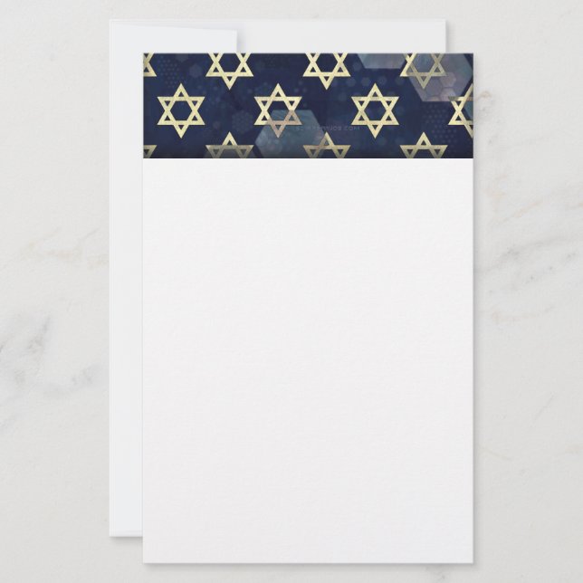 Papelería Estrella múltiple Happy Hanukkah de SlipperyJoe de (Anverso)