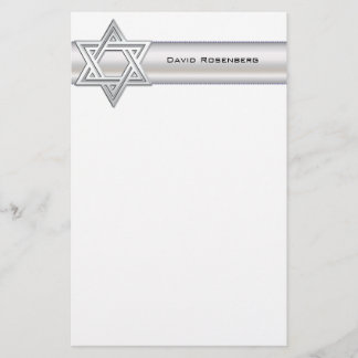 Papelería Estrella plateada de David Personalizado Stationer