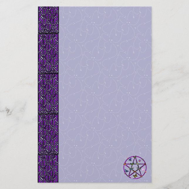 Papelería Estrella y mariposas de Wiccan (Anverso)