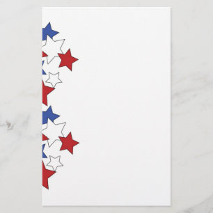 Papelería Estrellas rojas, blancas y azules inmóviles