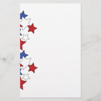 Papelería Estrellas rojas, blancas y azules inmóviles