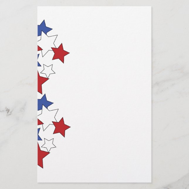 Papelería Estrellas rojas, blancas y azules inmóviles (Anverso)