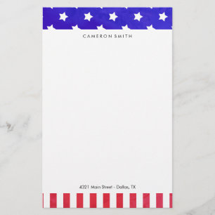 Papelería Estrellas y tiras - Nombre personalizado