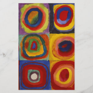 Papelería Estudio de color de los círculos cuadrados