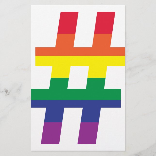 Papelería etiqueta, bandera arcoiris (Anverso)