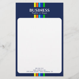 Papelería Etiqueta de nombre de empresa Franjas modernas Azu