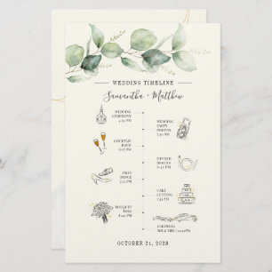 Papelería Eucalyptus Boda Itinerario Moderno