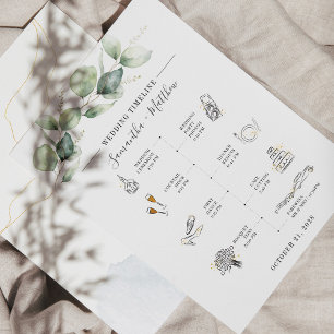 Papelería Eucalyptus Boda Itinerario Moderno