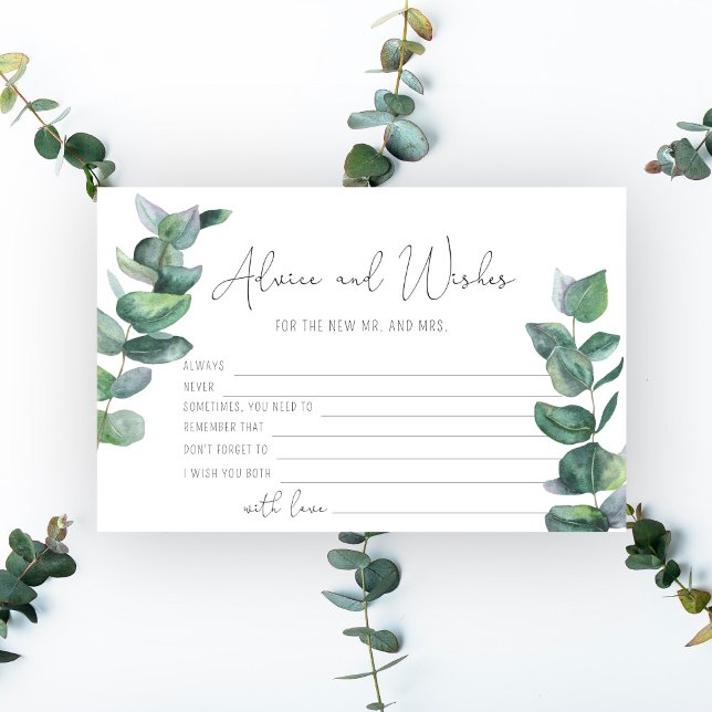 Papelería Eucalyptus - consejo y deseos ducha de novia (Subido por el creador)
