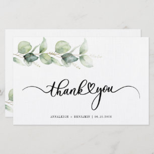 Papelería Eucalyptus Hand-Lettered Boda Gracias