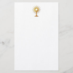 Papelería Eucaristía Santa en la Monstrancia dorada