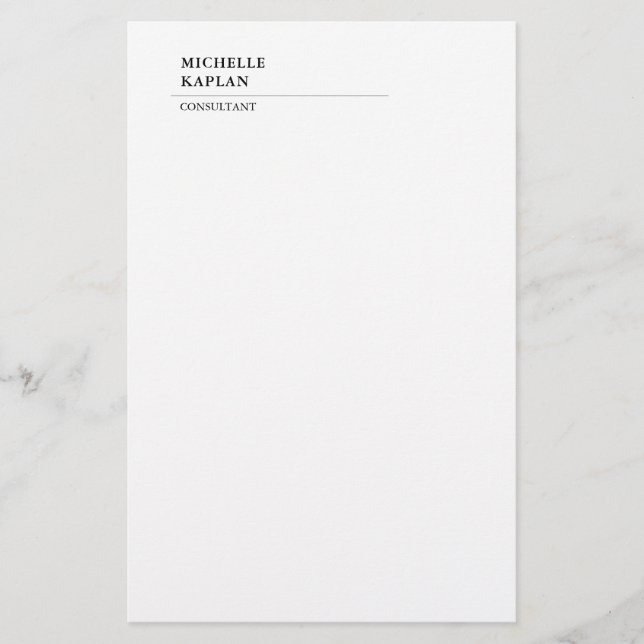 Papelería Exclusivo Profesional Moderno Blanco y Negro (Anverso)