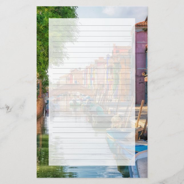 Papelería Explora el Encanto Vibrante de Burano (Anverso)