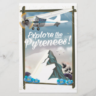 Papelería Explora las montañas europeas de los Pirineos.