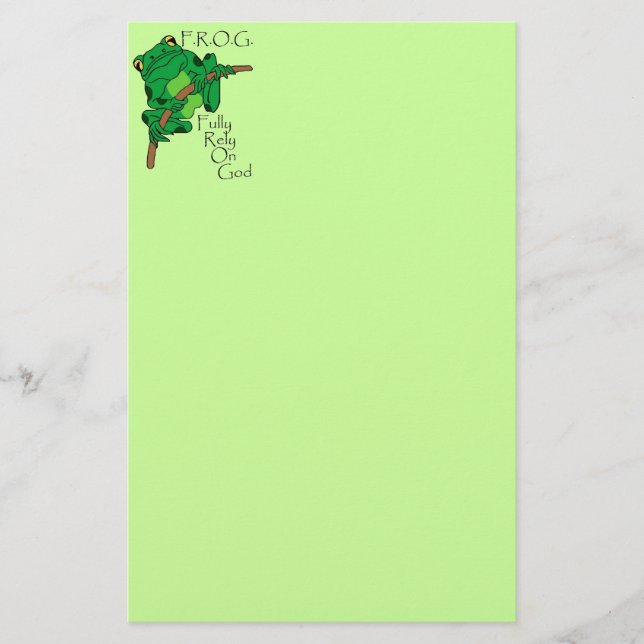 Papelería F.R.O.G. Confíe completamente en dios #1 (Anverso)