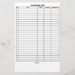Papelería Fácil leer la lista de compras