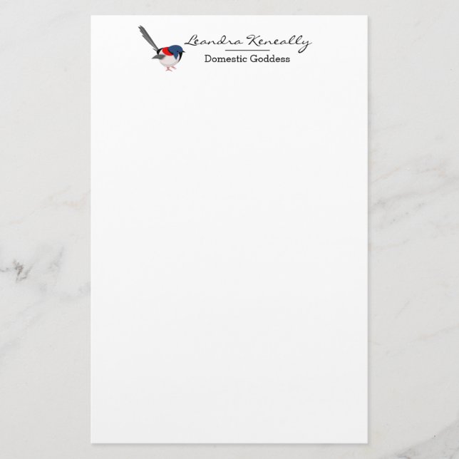 Papelería Fairy Wren (Anverso)