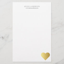 Papelería Falso corazón elegante del oro personalizado
