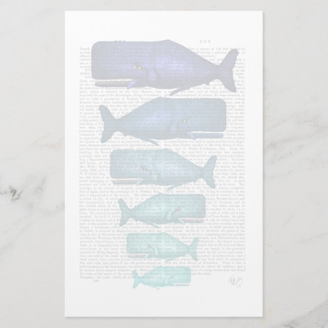 Papelería Familia ballena azul (Anverso)